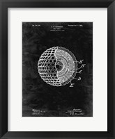 Golf Ball Patent - Black Grunge Framed Print