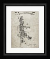 Firearm With Auxiliary Bolt Closure Mechanism Patent - Sandstone Framed Print