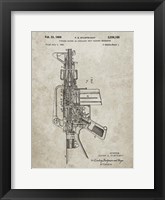 Firearm With Auxiliary Bolt Closure Mechanism Patent - Sandstone Framed Print
