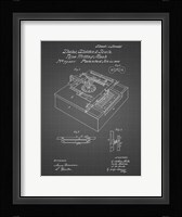 Type Writing Machine Patent - Black Grid Fine Art Print