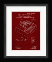 Type Writing Machine Patent - Burgundy Fine Art Print