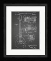 Guitar & Combined Bridge & Tailpiece Therefor Patent - Black Grid Fine Art Print