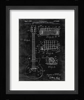 Guitar & Combined Bridge & Tailpiece Therefor Patent - Black Grunge Fine Art Print