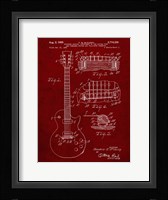 Guitar & Combined Bridge & Tailpiece Therefor Patent - Burgundy Fine Art Print