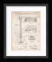 Guitar & Combined Bridge & Tailpiece Therefor Patent - Vintage Parchment Fine Art Print