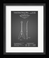 Stringed Musical Instrument Patent - Black Grid Fine Art Print