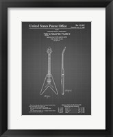 Stringed Musical Instrument Patent - Black Grid Fine Art Print
