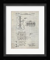 Electric Guitar Patent - Antique Grid Parchment Fine Art Print