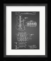 Electric Guitar Patent - Black Grid Fine Art Print