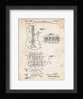 Electric Guitar Patent - Vintage Parchment Fine Art Print