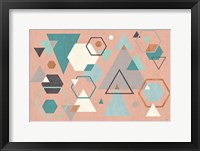 Abstract Geo I Pink Framed Print