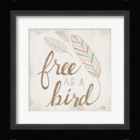 Free as a Bird Beige Framed Print