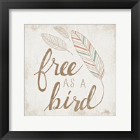 Free as a Bird Beige Framed Print