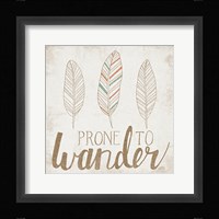 Prone to Wander Beige Framed Print