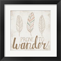 Prone to Wander Beige Framed Print