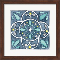 Garden Getaway Tile VII Blue Fine Art Print