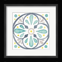 Garden Getaway Tile VI White Framed Print