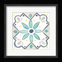 Garden Getaway Tile V White Framed Print
