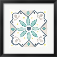 Garden Getaway Tile V White Fine Art Print