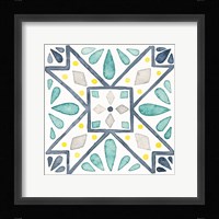 Garden Getaway Tile IX White Framed Print