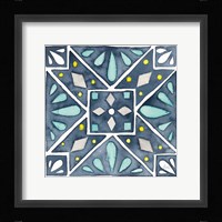 Garden Getaway Tile IX Blue Framed Print