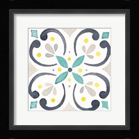 Garden Getaway Tile IV White Framed Print