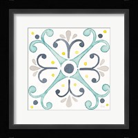 Garden Getaway Tile III White Framed Print
