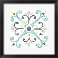 Garden Getaway Tile III White Fine Art Print