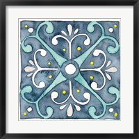 Garden Getaway Tile III Blue Fine Art Print