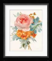 Garden Bouquet II Orange Red Framed Print