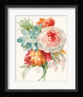 Garden Bouquet I Orange Red Framed Print