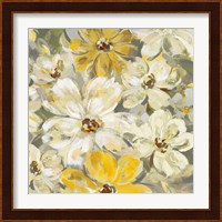 Scattered Spring Petals Yellow Gray Crop Fine Art Print