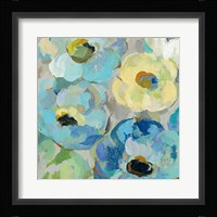 Fresh Teal Flowers II Framed Print