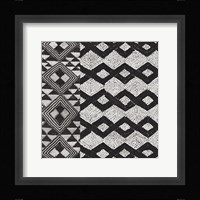 Kuba Cloth Mat I BW Framed Print