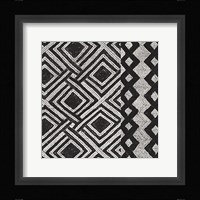 Kuba Cloth Mat III BW Framed Print