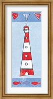 Coastal Lighthouse I on Blue Fine Art Print