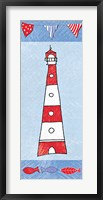 Coastal Lighthouse I on Blue Fine Art Print