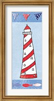 Coastal Lighthouse II on Blue Fine Art Print