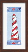 Coastal Lighthouse II on Blue Fine Art Print