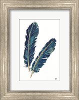 Gold Feathers IV Indigo Fine Art Print