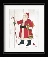 Vintage St Nick II no Words on White Wood Framed Print