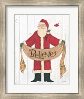 Vintage St Nick IV on White Wood Fine Art Print