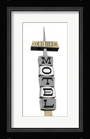 Fifties Motel Beer Framed Print