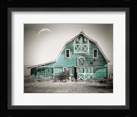 Teal Green Luna Barn Fine Art Print