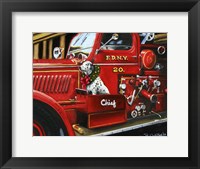 Dalmation Christmas Firetruck Framed Print