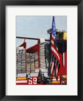 Engine 59 American Flag Framed Print
