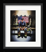 Praying Firefighter Framed Print