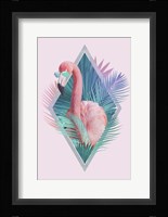 Tropical Leaves & Flamingo Fine Art Print