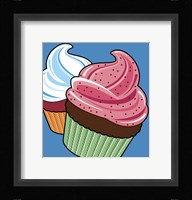 Cupcakes On Blue Fine Art Print