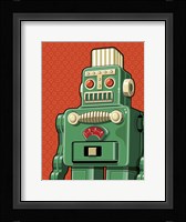 Vintage Green Robot Framed Print